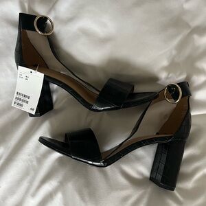 Patent Croc Black Heels ✨